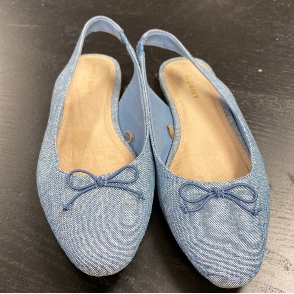 𝓗𝓸𝓼𝓽 𝓟𝓲𝓬𝓴 DENIM FLATS WITH BOW - Picture 3 of 4